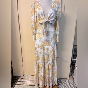 NWT WAYF boho floral maxi skirt set - medium